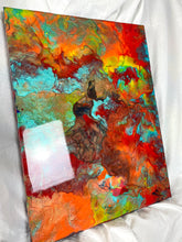 Load image into Gallery viewer, Colourful abstract art finished with resin
