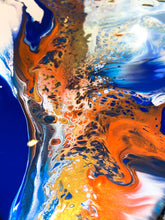 Load image into Gallery viewer, Details of fluid art by Alessia Camoirano Bruges using chromology and colour psychology to evoke feelings of forgiveness and mental health
