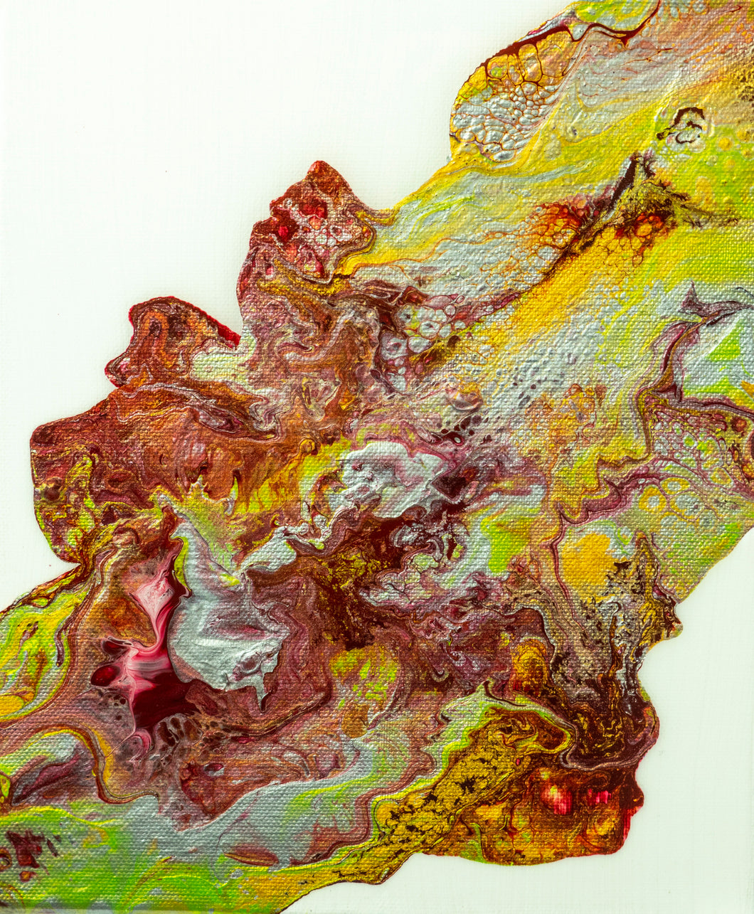 Fine Fluid Art exploring chromology and color psychology by Alessia Camoirano Bruges