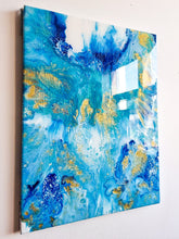 Load image into Gallery viewer, Blue and Gold abstract art for mental health
