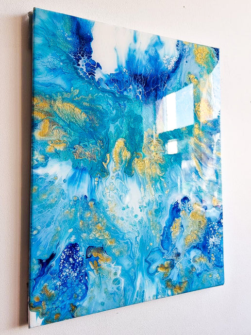 Blue and Gold abstract art for mental health