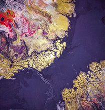 Load image into Gallery viewer, Purple and gold fluid art
